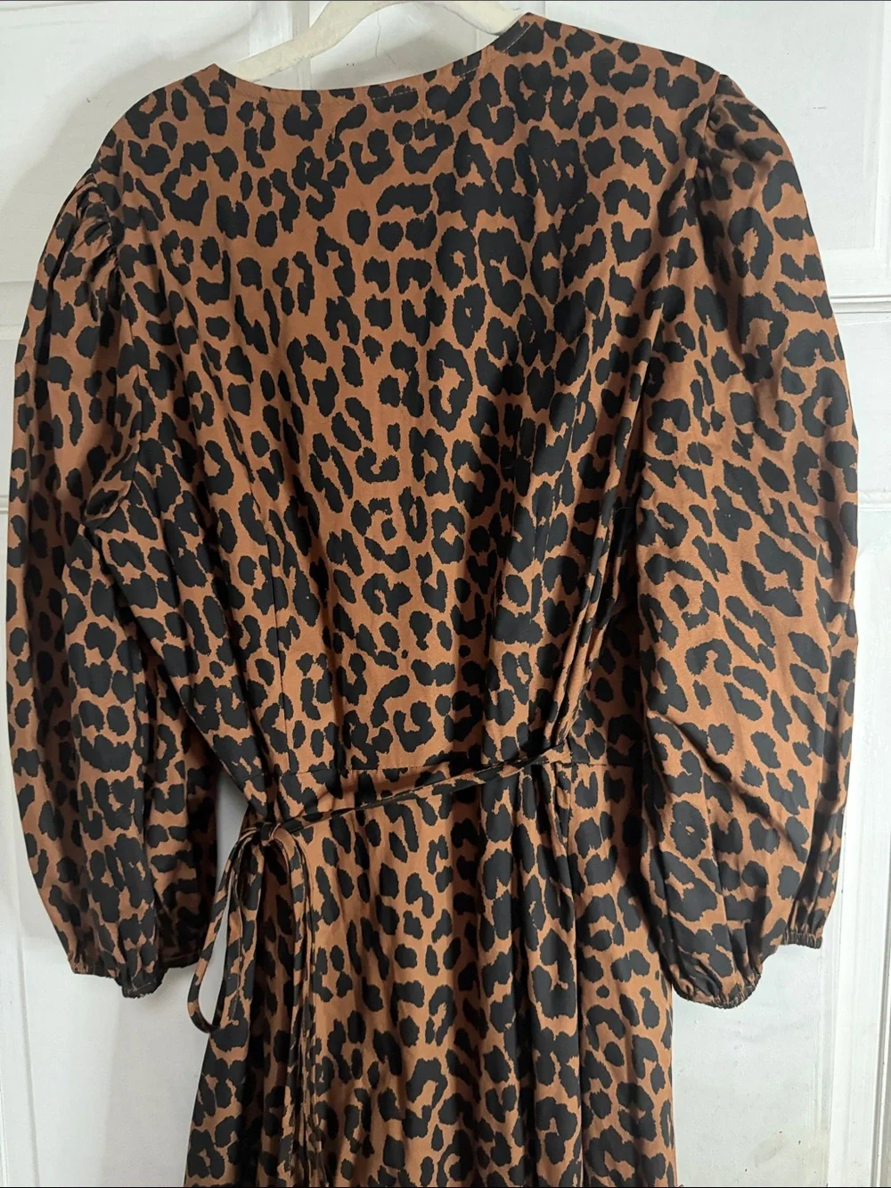 NWT INA Brown Leopard Print Wrap Midi Dress- size small